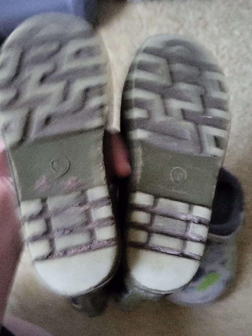 Kids Dinosaur Slip-On Clog - Green & Blue And Rain Boots Size 9/10